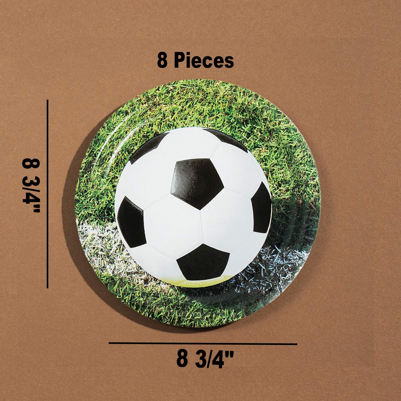 8 Ct. Sports Fanatic Soccer Party Paper Dinner Plates 8 3/4" Plates for Soccer Fans